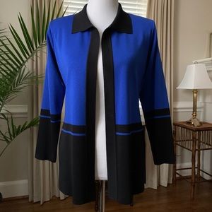 Misook Open Front Cardigan Sapphire Black